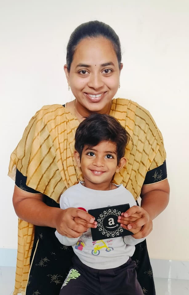 Bhavani won an Amazon Voucher, April 2025